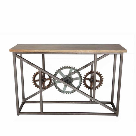 Industrial-Rectangular-Natural-Hard-Wood-Console-Hallway-Table-With-Cog-Reclaimed-Metal-Base-120cm