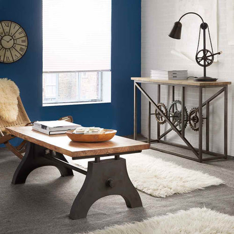 Industrial-Rectangular-Natural-Hardwood-Coffee-Table-With-Reclaimed-Metal-Base-110cm