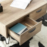 Industrial-Rectangular-Oak-Wood-Coffee-Table-With-2-Drawers-_-Black-Metal-Hooped-Legs-100cm