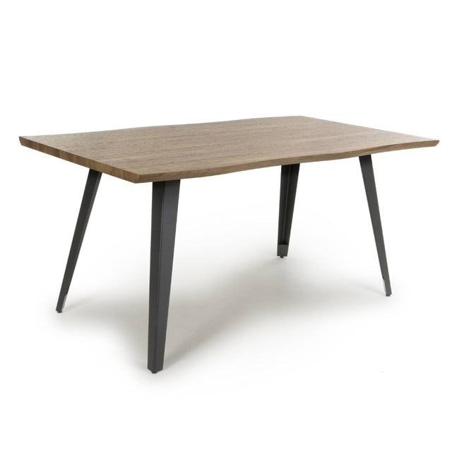 Everett Industrial Rectangular Oak Wood Dining Table 160cm