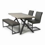 Wood-Industrial-Curved-Edge-Top-Dining-Table-Black-Cross-Over-Metal-Base