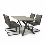 Industrial-Rectangular-Pine-Wood-Dining-Table-With-4-Leather-Dining-Chairs-Kitchen-Table-Set-160cm