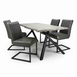 Industrial-Grey-Leather-Cantilever-Dining-Chair-Black-Metal-Legs-Set-of-2