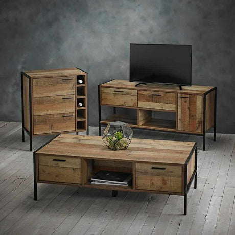 Industrial-Rectangular-Wood-Coffee-Table-With-2-Drawers-_-Storage-Black-Metal-Legs-125cm