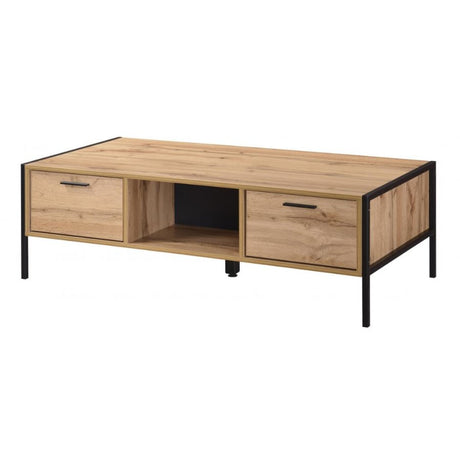 Industrial-Rectangular-Wood-Coffee-Table-With-2-Drawers-_-Storage-Black-Metal-Legs-125cm