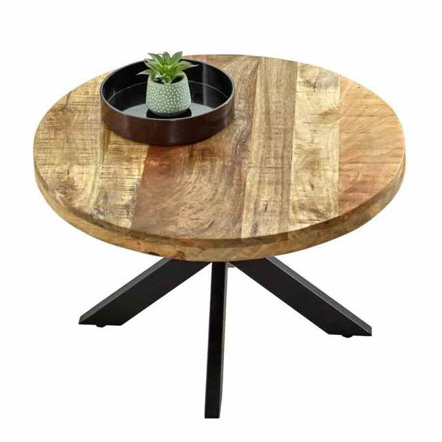 Industrial-Round-Solid-Mango-Wood-Coffee-Table-Black-Metal-Crossover-Legs-80cm