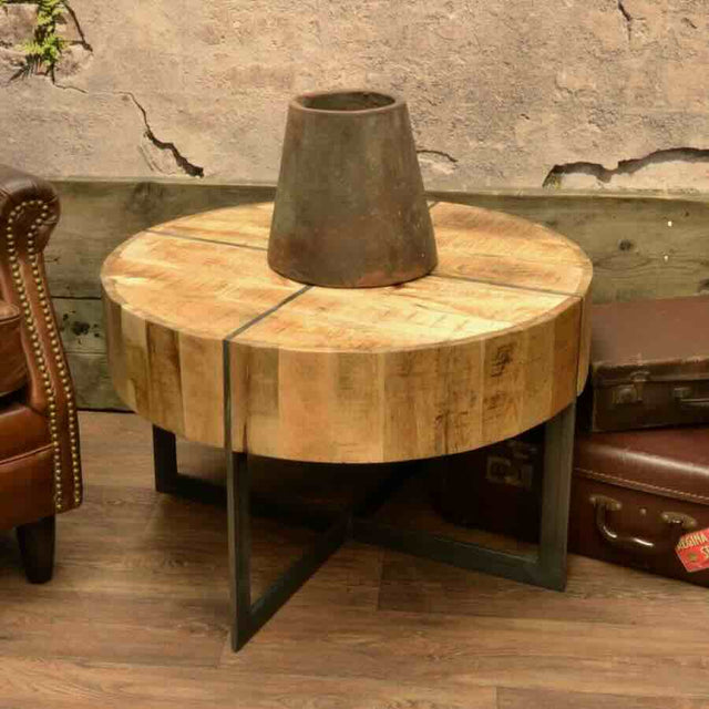 Industrial-Round-Solid-Mango-Wood-Coffee-Table-With-Black-Metal-Base-70cm