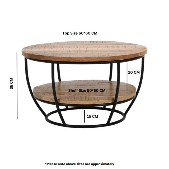 Industrial-Round-Solid-Mango-Wood-Coffee-Table-With-Shelf-Black-Metal-Frame-60cm