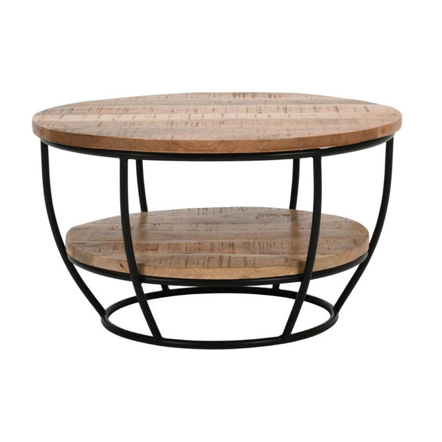 Industrial-Round-Solid-Mango-Wood-Coffee-Table-With-Shelf-Black-Metal-Frame-60cm