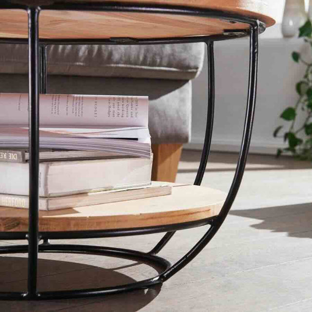 Industrial-Round-Solid-Mango-Wood-Coffee-Table-With-Shelf-Black-Metal-Frame-60cm