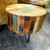 Industrial-Rustic-Round-Natural-Reclaimed-Wood-Side-Table-Metal-Legs-45cm