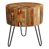 Industrial-Rustic-Round-Natural-Reclaimed-Wood-Side-Table-Metal-Legs-45cm