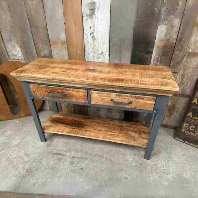 Industrial-Solid-Acacia-Wood-Console-With-Drawers-Metal-Legs