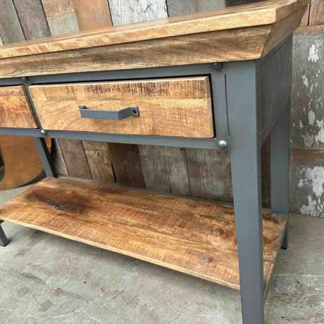 Industrial-Solid-Acacia-Wood-Console-With-Drawers-Metal-Legs