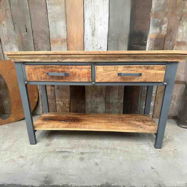 Industrial-Solid-Acacia-Wood-Console-With-Drawers-Metal-Legs