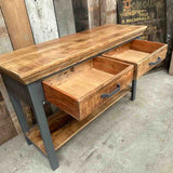 Industrial-Solid-Acacia-Wood-Console-With-Drawers-Metal-Legs