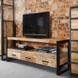 Marta Industrial Mango Wood And Metal TV Stand With Storage