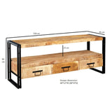 Marta Industrial Mango Wood And Metal TV Stand With Storage