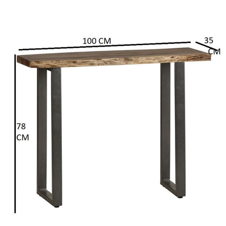 Industrial-Solid-Wood-Live-Edge-Rectangular-Console-Table-Black-Metal-Legs-100cm