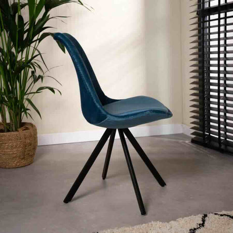 Industrial-Tulip-Style-Blue-Velvet-Dining-Chair-Black-Metal-Legs-Set-of-4