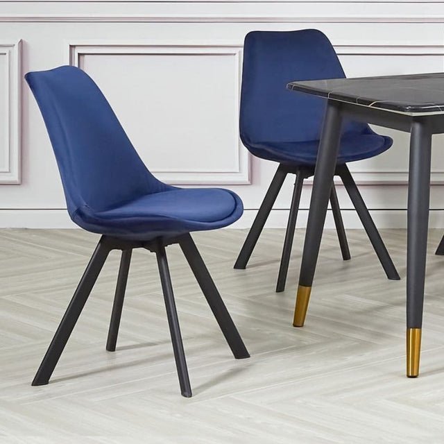 Industrial-Tulip-Style-Blue-Velvet-Dining-Chair-Black-Metal-Legs-Set-of-4