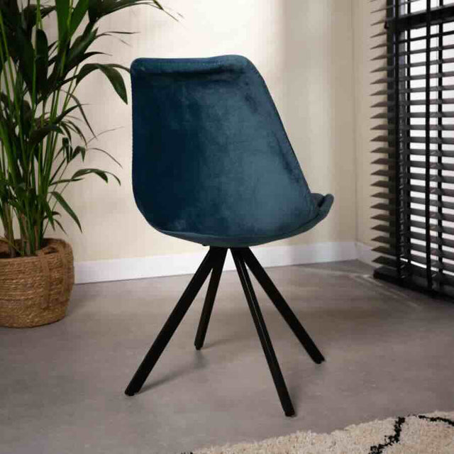 Industrial-Tulip-Style-Blue-Velvet-Dining-Chair-Black-Metal-Legs-Set-of-4