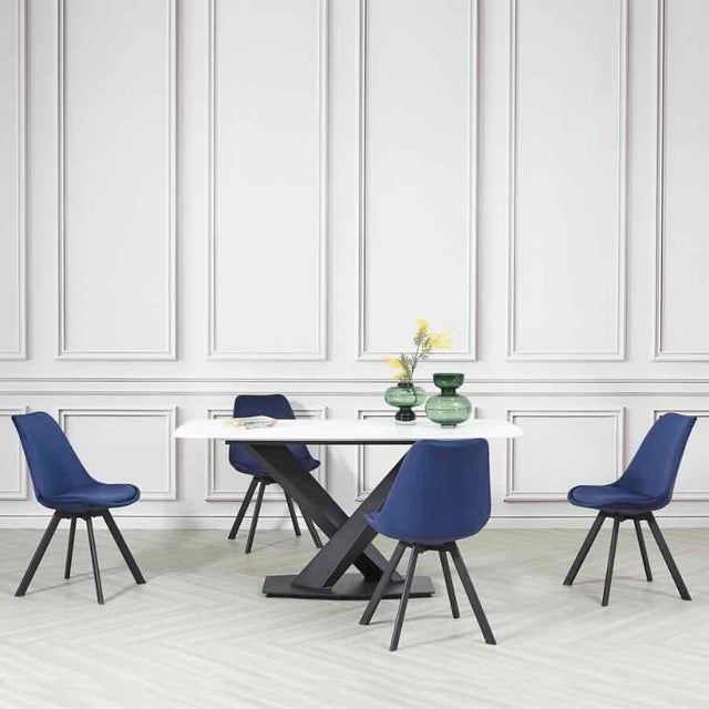 Industrial-Tulip-Style-Blue-Velvet-Dining-Chair-Black-Metal-Legs-Set-of-4