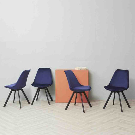 Industrial-Tulip-Style-Blue-Velvet-Dining-Chair-Black-Metal-Legs-Set-of-4