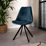 Industrial-Tulip-Style-Blue-Velvet-Dining-Chair-Black-Metal-Legs-Set-of-4