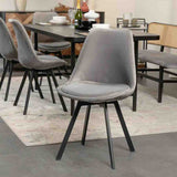 Industrial-Tulip-Style-Grey-Velvet-Dining-Chair-Black-Metal-Legs-Set-of-4