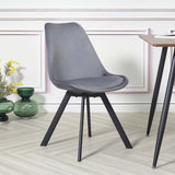 Industrial-Tulip-Style-Grey-Velvet-Dining-Chair-Black-Metal-Legs-Set-of-4