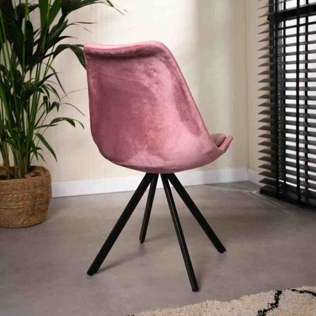 Industrial-Tulip-Style-Pink-Velvet-Dining-Chair-Black-Metal-Legs-Set-of-4