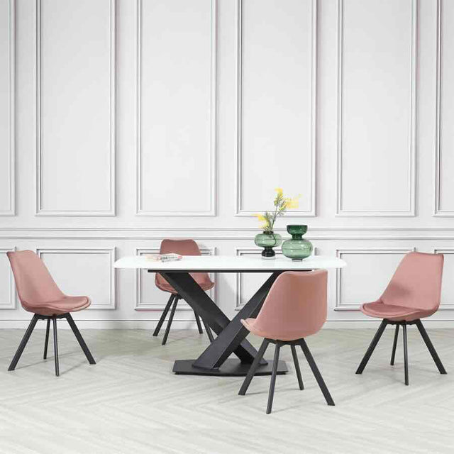 Industrial-Tulip-Style-Pink-Velvet-Dining-Chair-Black-Metal-Legs-Set-of-4