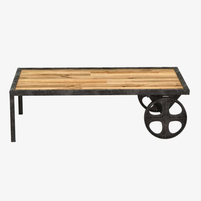 Industrial-Vintage-Cart-Reclaimed-Wood-Rectangular-Coffee-Table-With-Metal-Legs-Wheels-100cm