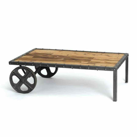 Industrial-Vintage-Cart-Reclaimed-Wood-Rectangular-Coffee-Table-With-Metal-Legs-Wheels-100cm