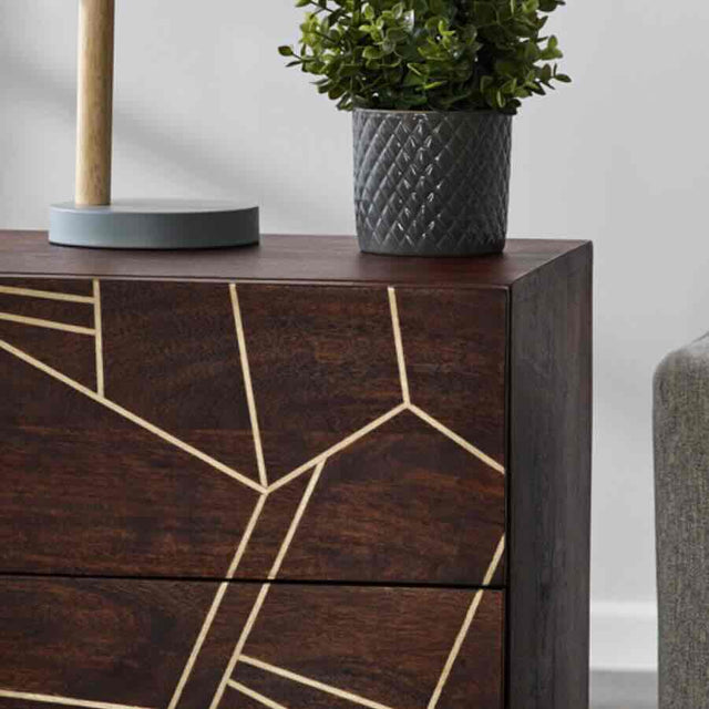 Industrial-Vintage-Solid-Dark-Wood-Walnut-Side-Table-With-Gold-Inlays-_-Storage-Gold-Metal-Legs