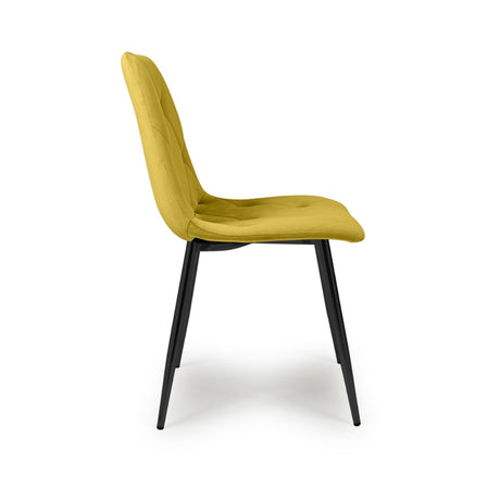 Industrial-Yellow-Velvet-Dining-Chair-Diamond-Stitching-Black-Metal-Legs