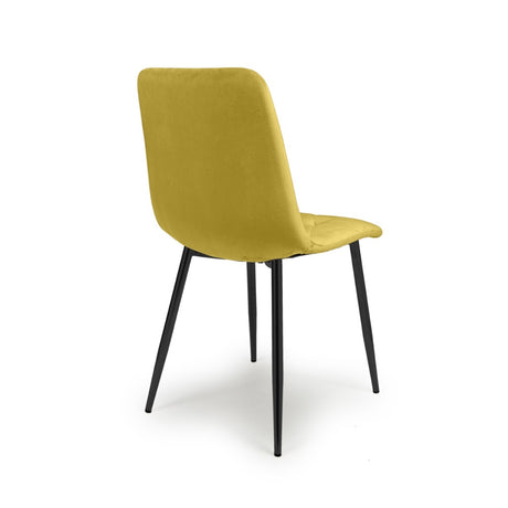 Industrial-Yellow-Velvet-Dining-Chair-Diamond-Stitching-Black-Metal-Legs