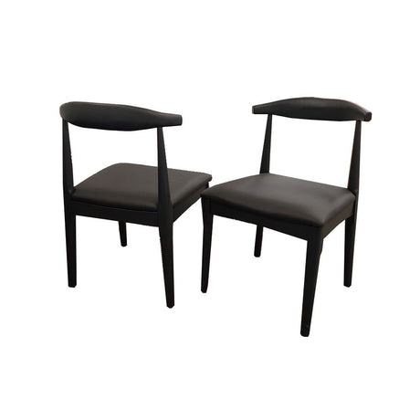 Industrial-black-leather-dining-chairs-wooden-legs