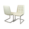 Industrial-cream-leather-dining-chairs-chrome-leg