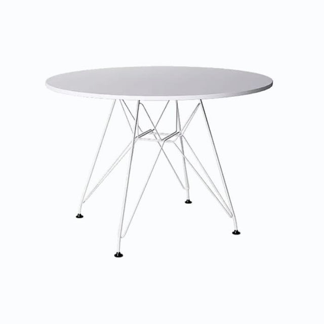 Chatsworth 4 Seater Minimalist White High Gloss Round Dining Table With Chrome Legs 90cm