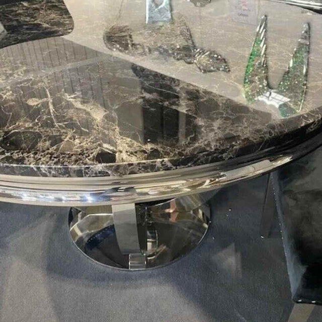 Luxury-130cm-Round-Black-Marble-Dining-Table-With-Steel-Base-4-Seater