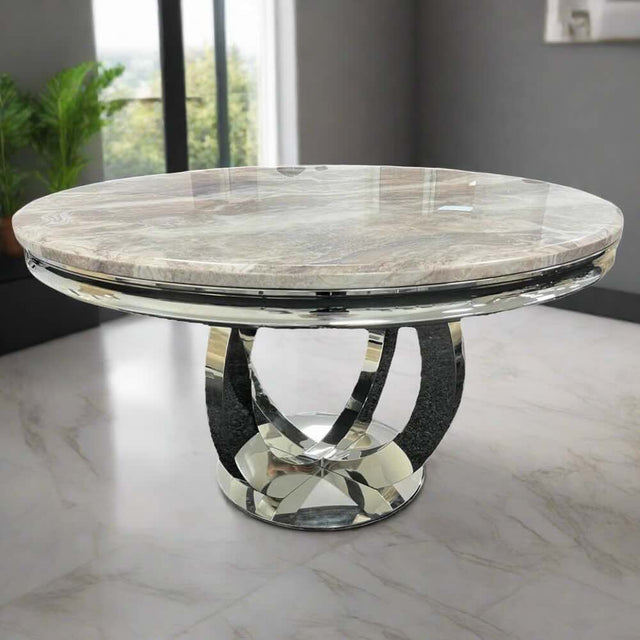 Luxury-130cm-Round-Brown-Marble-Dining-Table-With-Steel-Base-4-Seater