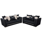    Luxury-2_3-Black-Velvet-Sofa-With-Chrome-Detailing-With-Cushions