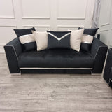    Luxury-2_3-Black-Velvet-Sofa-With-Chrome-Detailing-With-Cushions