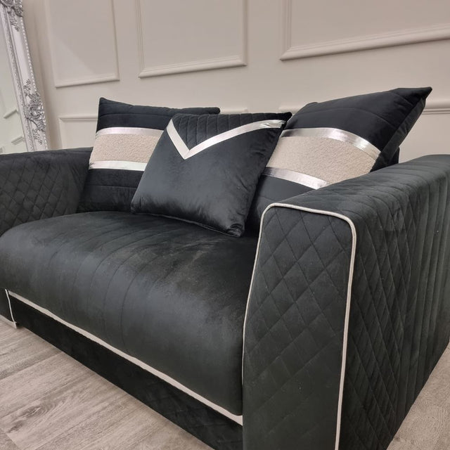    Luxury-2_3-Black-Velvet-Sofa-With-Chrome-Detailing-With-Cushions