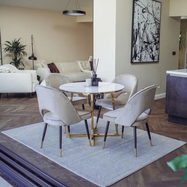 Luxury-4-Seater-White-Round-Marble-Dining-Table-90cm-with-gold-frame