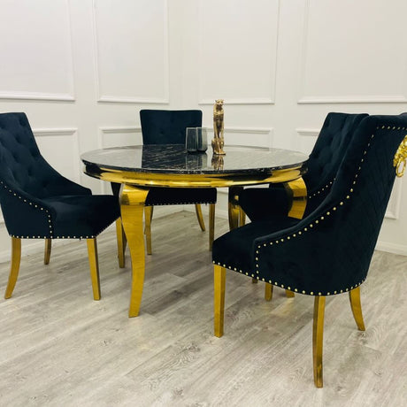 Luxury-6-Seater-Round-Black-and-Gold-Marble-Dining-Table-130cm-Gold-Base