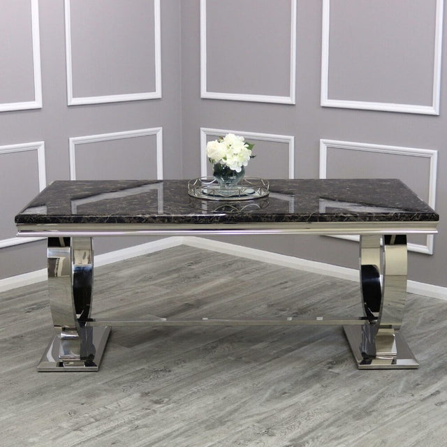 Luxury-8-seater-black-marble-dining-table-rectangular-marble-top-stainless-steel-base