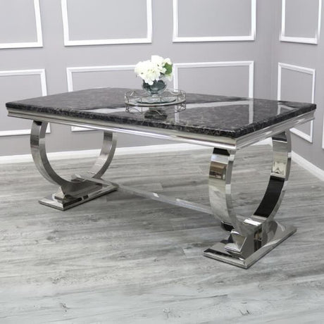 Luxury-8-seater-black-marble-dining-table-rectangular-marble-top-stainless-steel-base